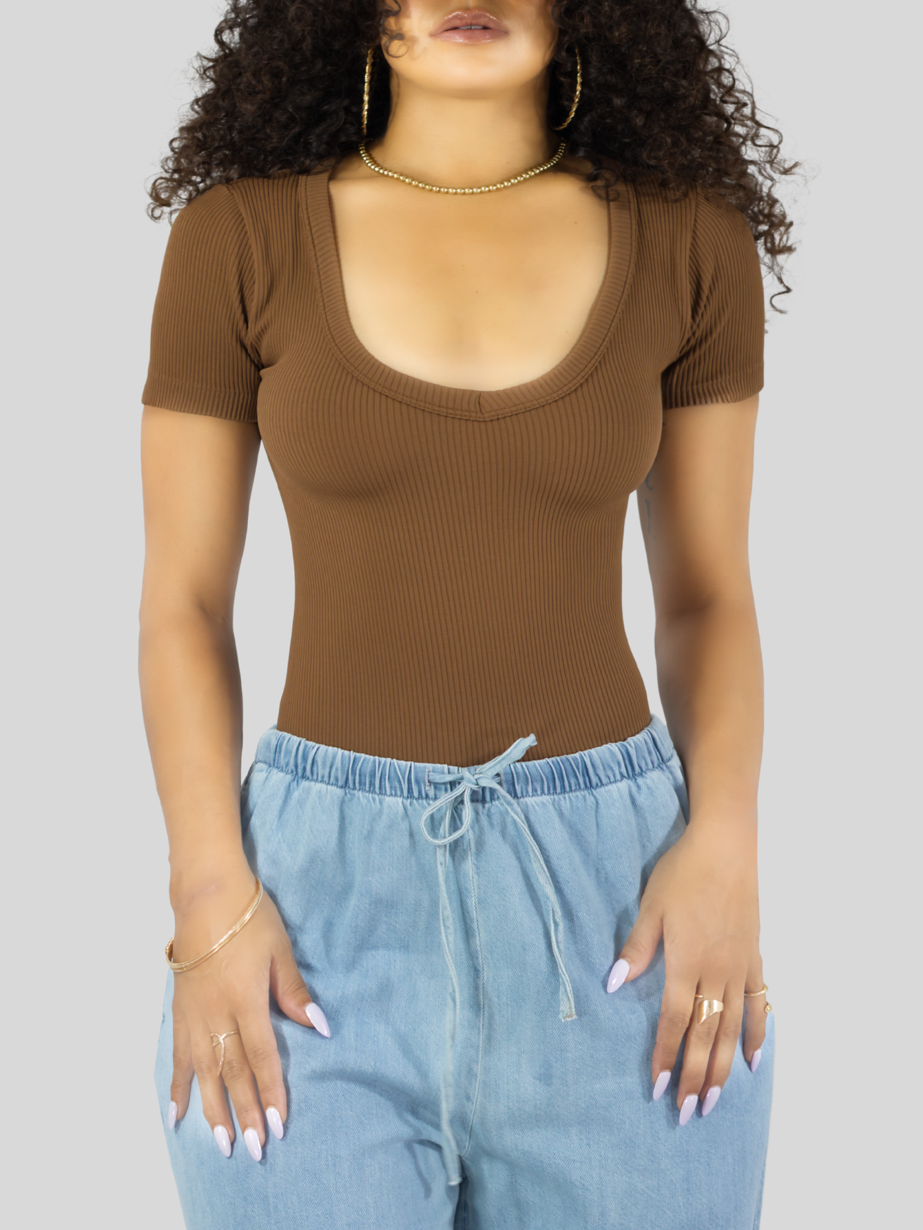 Foto 7 pulgar | Player Mujer Texturizada Casual Stretch Bl-1027  Café Claro Blusa Dama Top