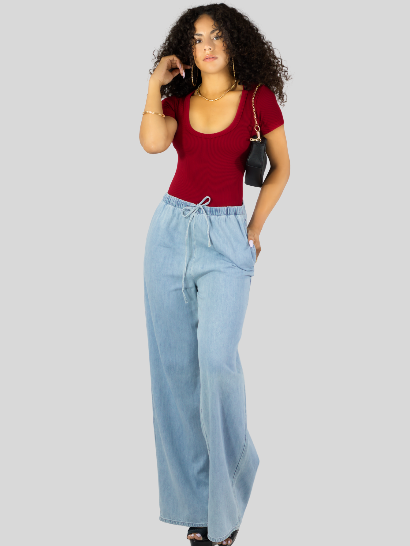 Foto 3 pulgar | Player Mujer Texturizada Casual Stretch Bl-1027  Rojo Blusa Dama Top