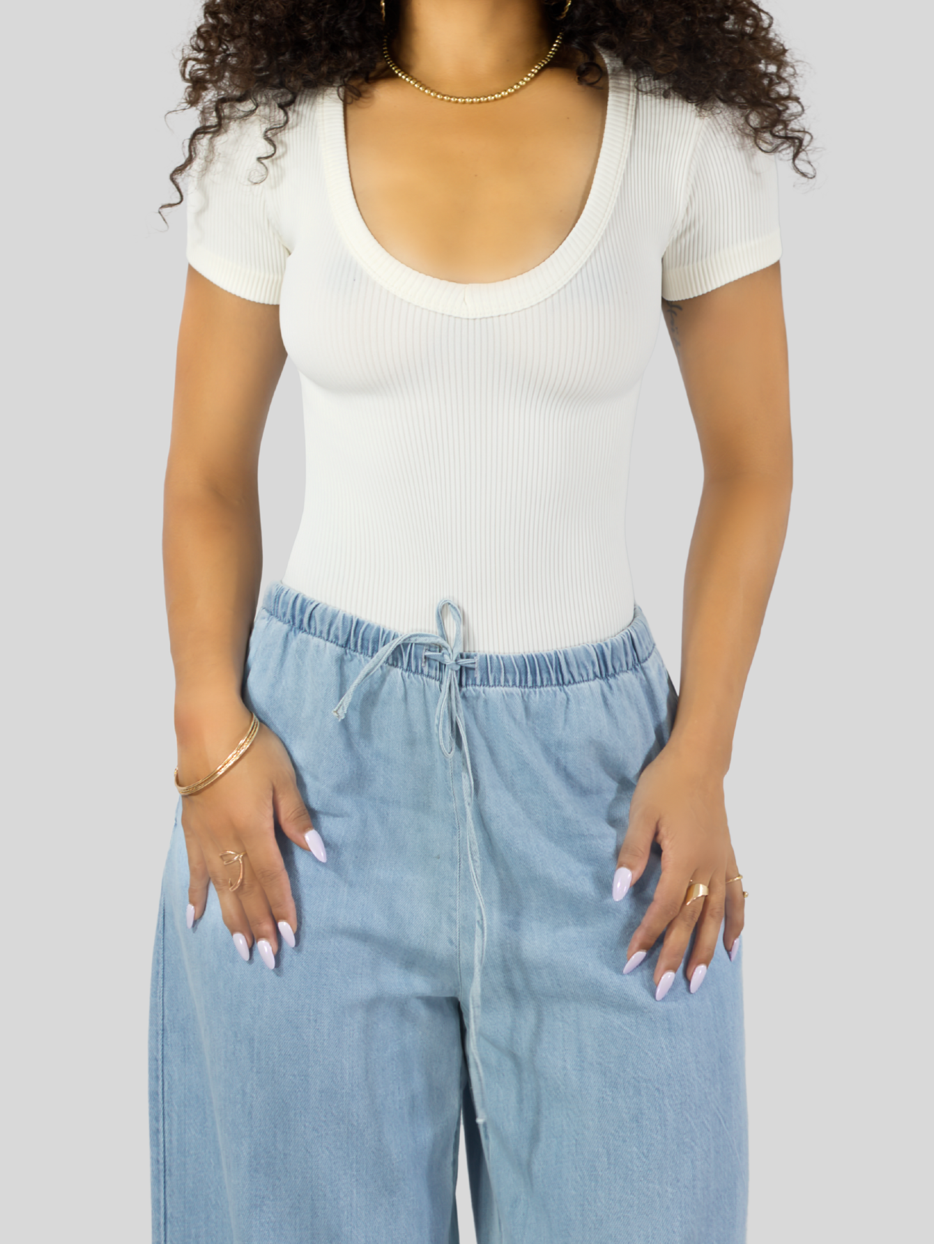 Foto 7 pulgar | Player Mujer Texturizada Casual Stretch Bl-1027  Nude Blusa Dama Top
