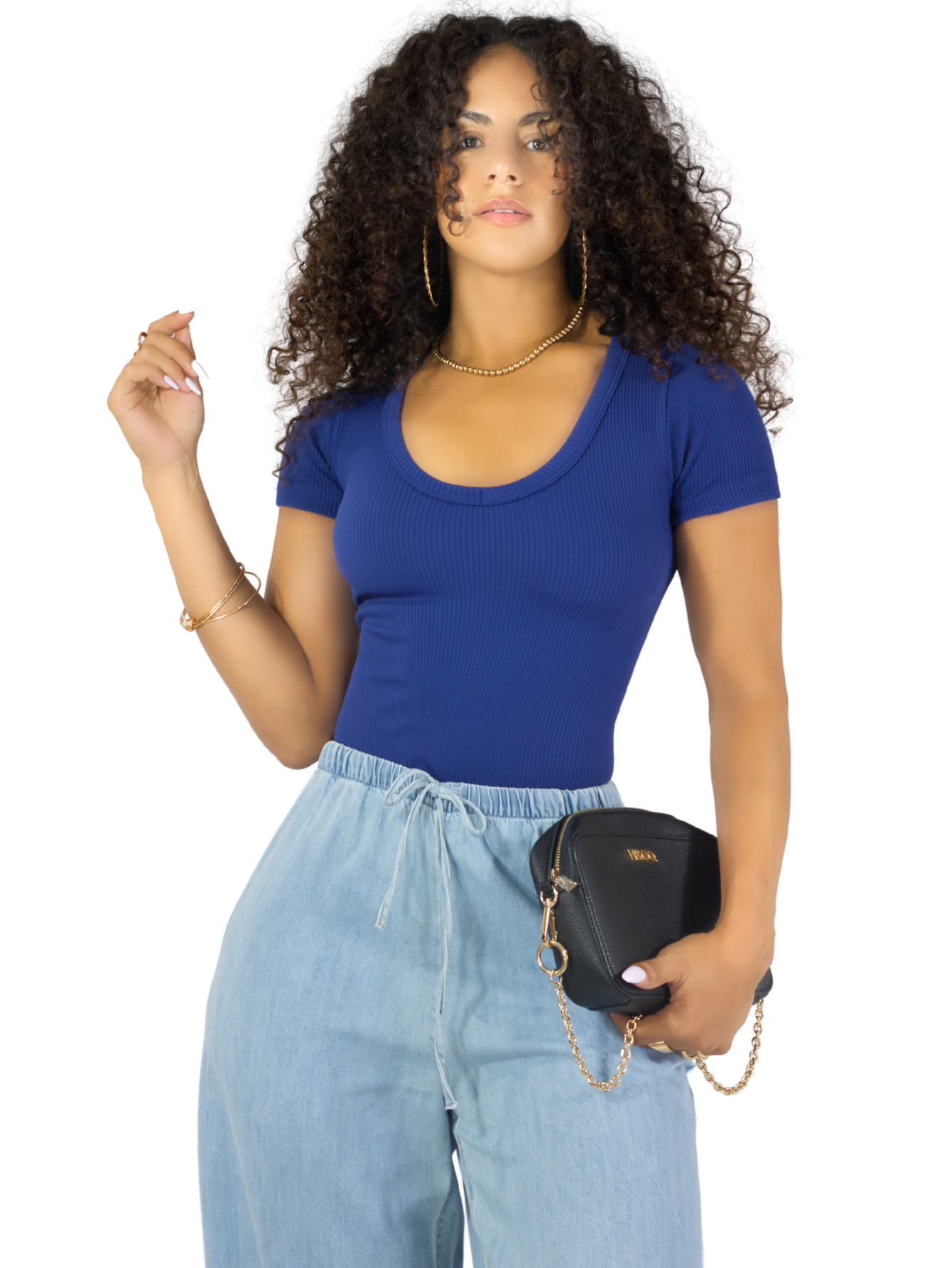 Foto 2 pulgar | Player Mujer Texturizada Casual Stretch Bl-1027  Marino Blusa Dama Top