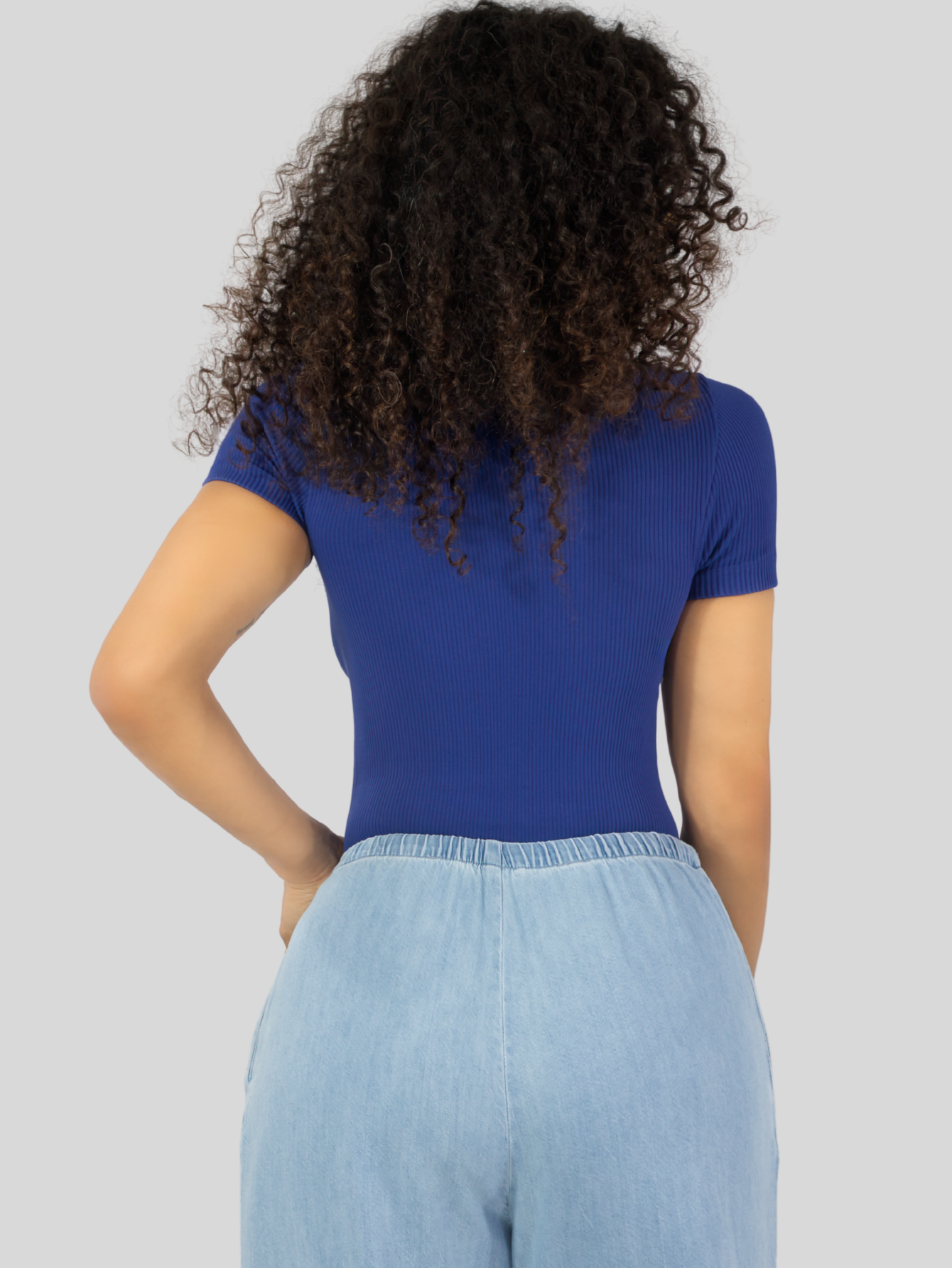 Foto 4 pulgar | Player Mujer Texturizada Casual Stretch Bl-1027  Marino Blusa Dama Top