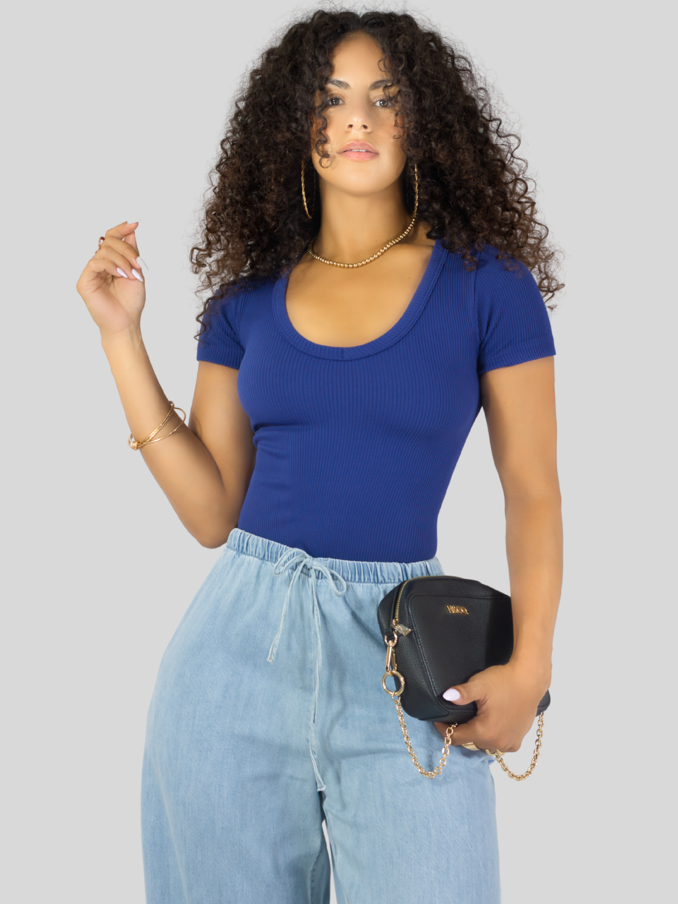 Foto 5 pulgar | Player Mujer Texturizada Casual Stretch Bl-1027  Marino Blusa Dama Top