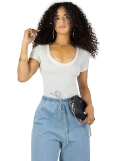 Foto 1 | Player Mujer Texturizada Casual Stretch Bl-1027 Nude Blusa Dama Top