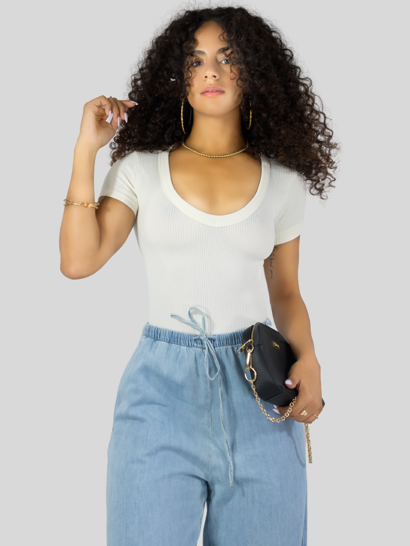 Foto 5 pulgar | Set 2 Player Mujer Texturizada Casual Stretch Bl-1027 Negro Y Nude Blusa Dama Top