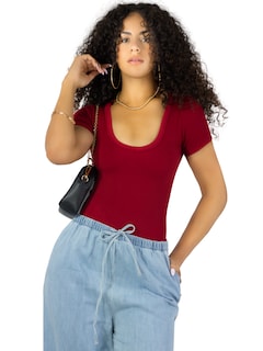 Foto 1 | Player Mujer Texturizada Casual Stretch Bl-1027 Rojo Blusa Dama Top