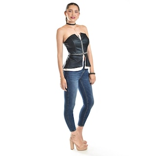Foto 2 | Corset Strapless Con Detalles Metalicos Roman Fashion/ Juvenil, 941 (negro) Negro