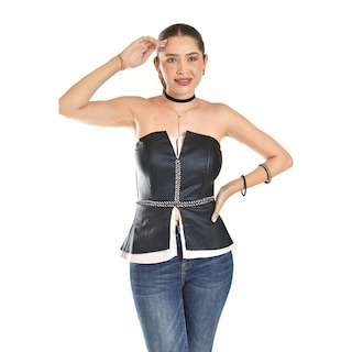Foto 4 | Corset Strapless Con Detalles Metalicos Roman Fashion/ Juvenil, 941 (negro) Negro