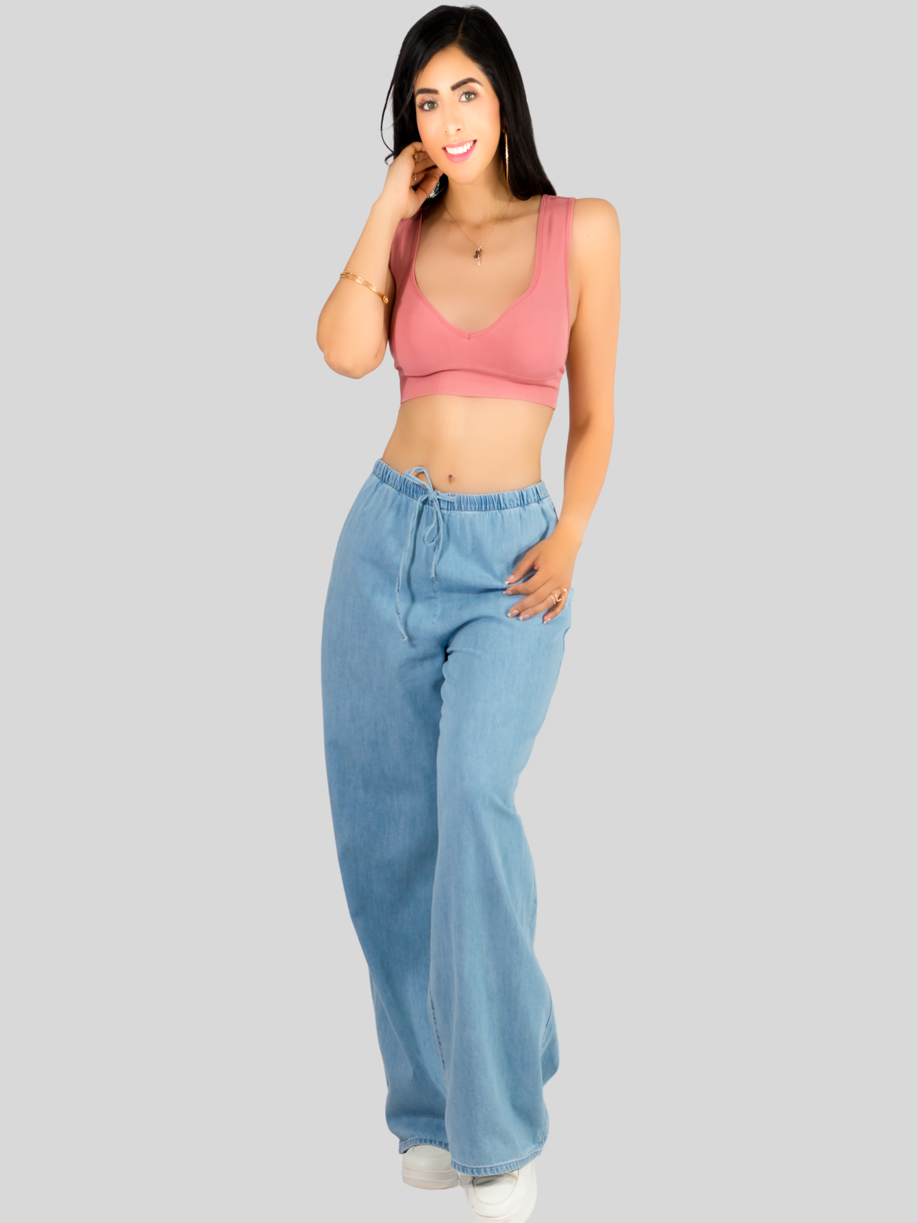 Foto 2 | Set De 2 Top De Mujer Top-1024 Set De 2 Colores Para Uso Deportivo O Casual Tela Stretch