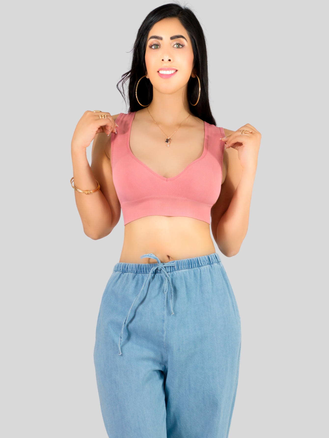 Foto 5 pulgar | Set De 2 Top De Mujer Top-1024 Set De 2 Colores Para Uso Deportivo O Casual Tela Stretch