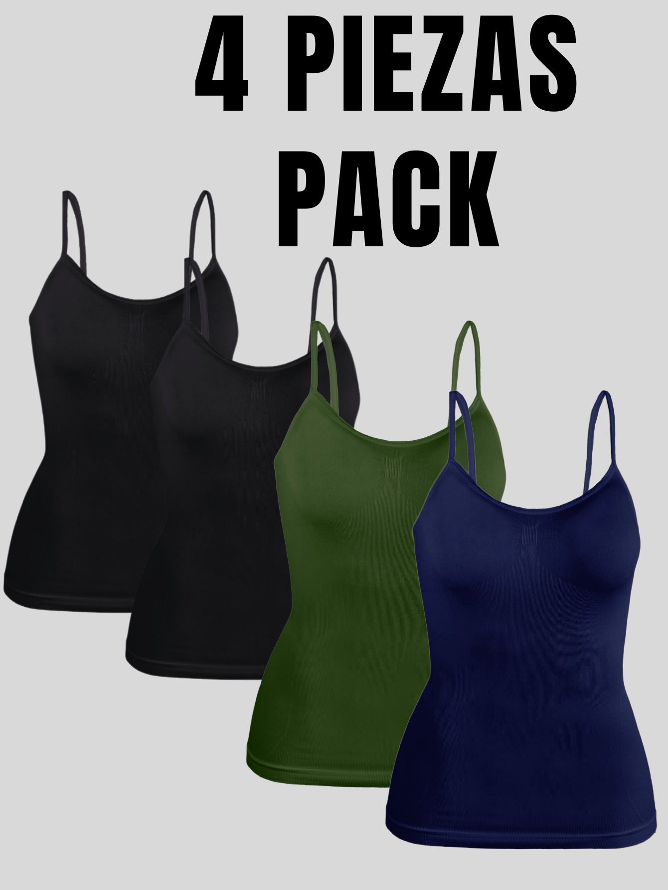 Foto 6 pulgar | Set 4 Blusas Mujer Tirantes Casual Blusa Bl-1005-px4 Variedad De Colores Crop Top Dama