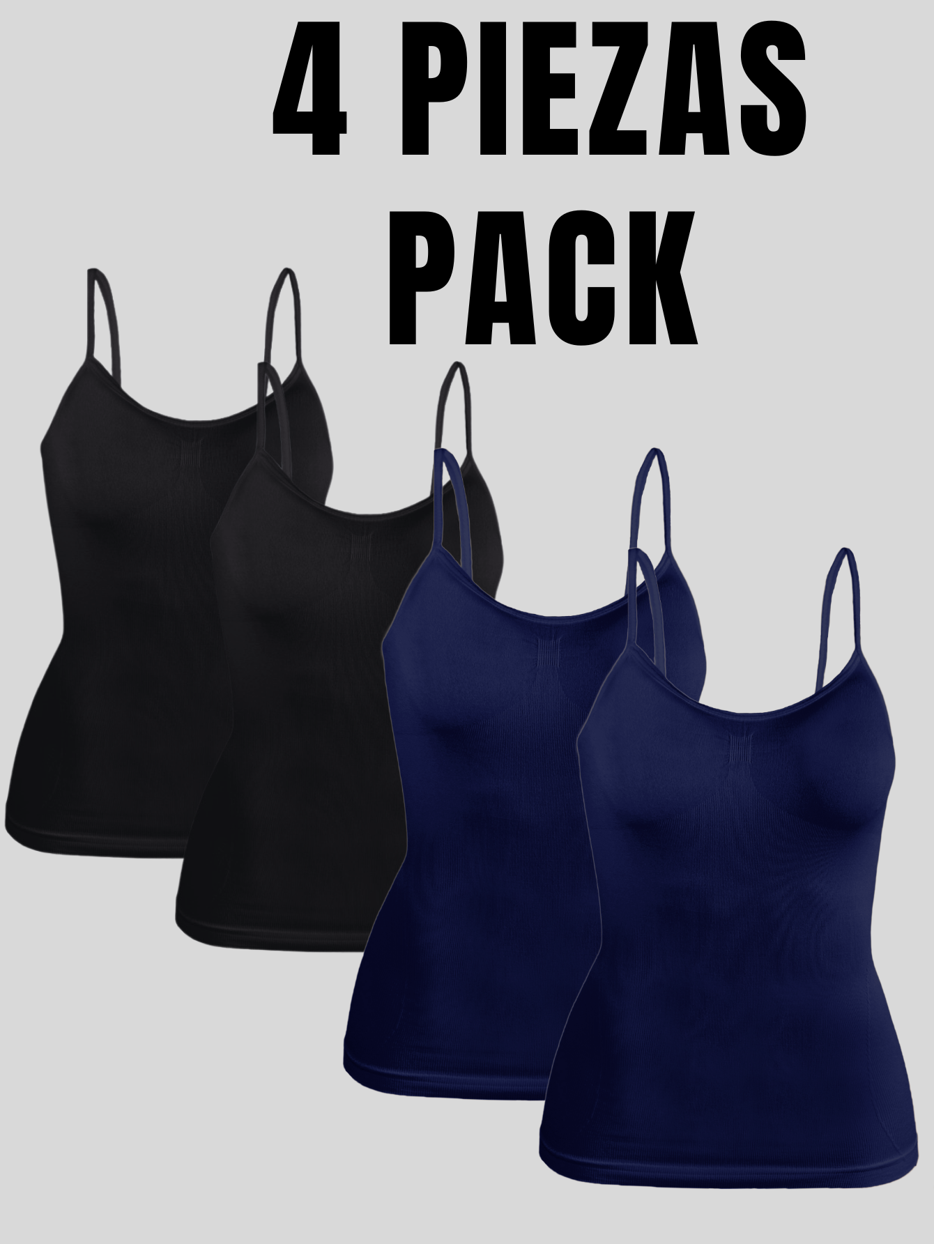 Foto 5 pulgar | Set 4 Blusas Mujer Tirantes Casual Blusa Bl-1005-px4 Variedad De Colores Crop Top Dama