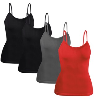 Foto 1 | Set 4 Blusas Mujer Tirantes Casual Blusa Bl-1005-px4 Variedad De Colores Crop Top Dama