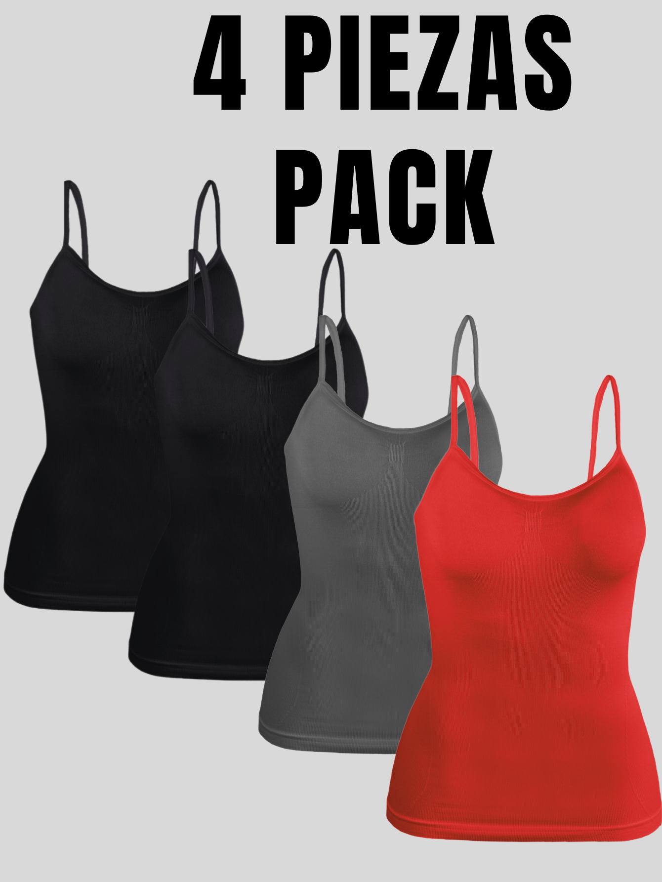 Foto 6 pulgar | Set 4 Blusas Mujer Tirantes Casual Blusa Bl-1005-px4 Variedad De Colores Crop Top Dama