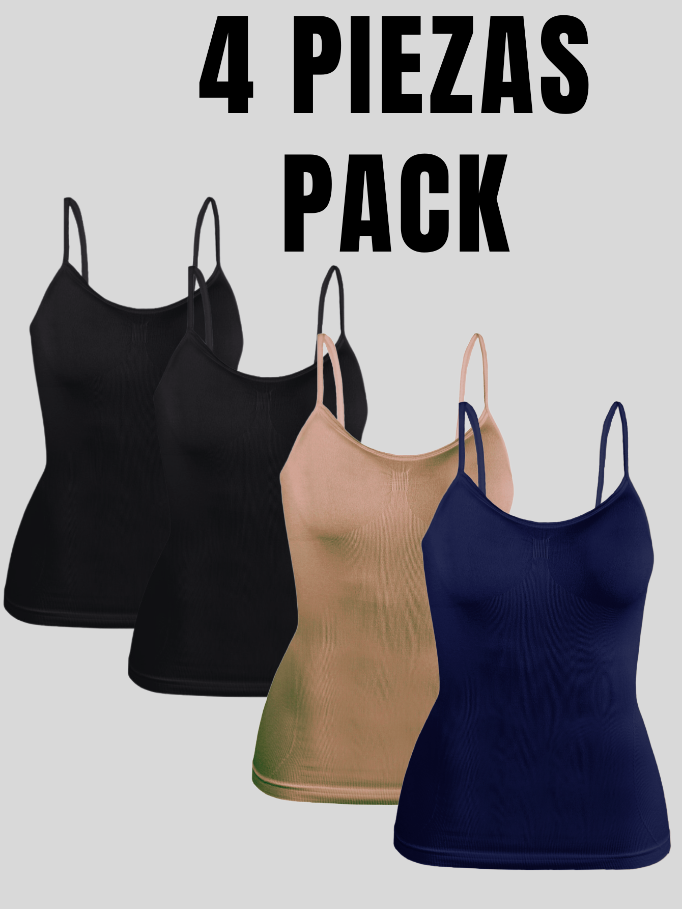 Foto 6 pulgar | Set 4 Blusas Mujer Tirantes Casual Blusa Bl-1005-px4 Variedad De Colores Crop Top Dama