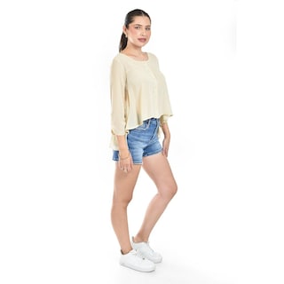 Foto 2 | Blusa Con Abertura En Espalda Roman Fashion /juvenil, 8036 (hueso) Beige