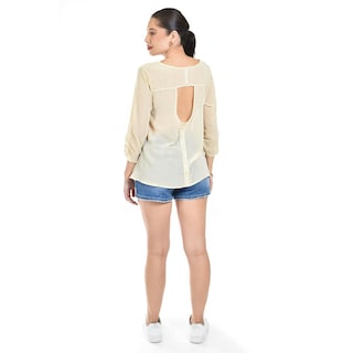 Foto 3 | Blusa Con Abertura En Espalda Roman Fashion /juvenil, 8036 (hueso) Beige