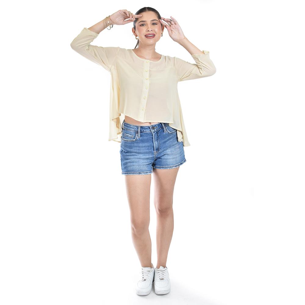 Foto 5 pulgar | Blusa Con Abertura En Espalda Roman Fashion /juvenil, 8036 (hueso) Beige