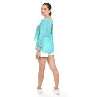 Foto 3 | Blusa Con Abertura En Espalda Roman Fashion /juvenil, 8036 (menta) Turquesa
