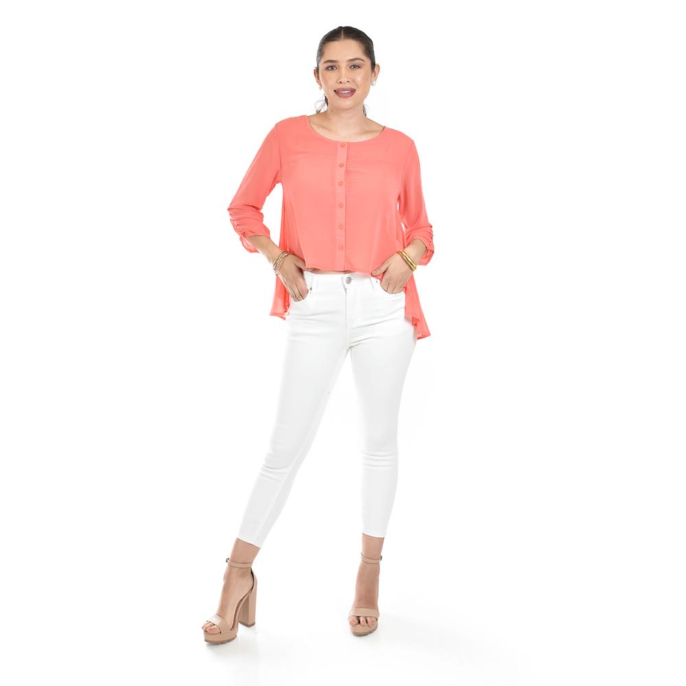 Blusa Con Abertura En Espalda Roman Fashion /juvenil, 8036 (coral) Coral