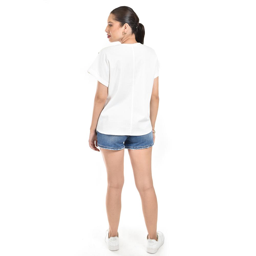 Foto 3 | Blusa De Lino Con Botones Roman Fashion /juvenil, 0320 (blanco) Blanco