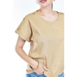 Foto 4 | Blusa De Lino Con Botones Roman Fashion /juvenil, 0320 (cafe) Cafe