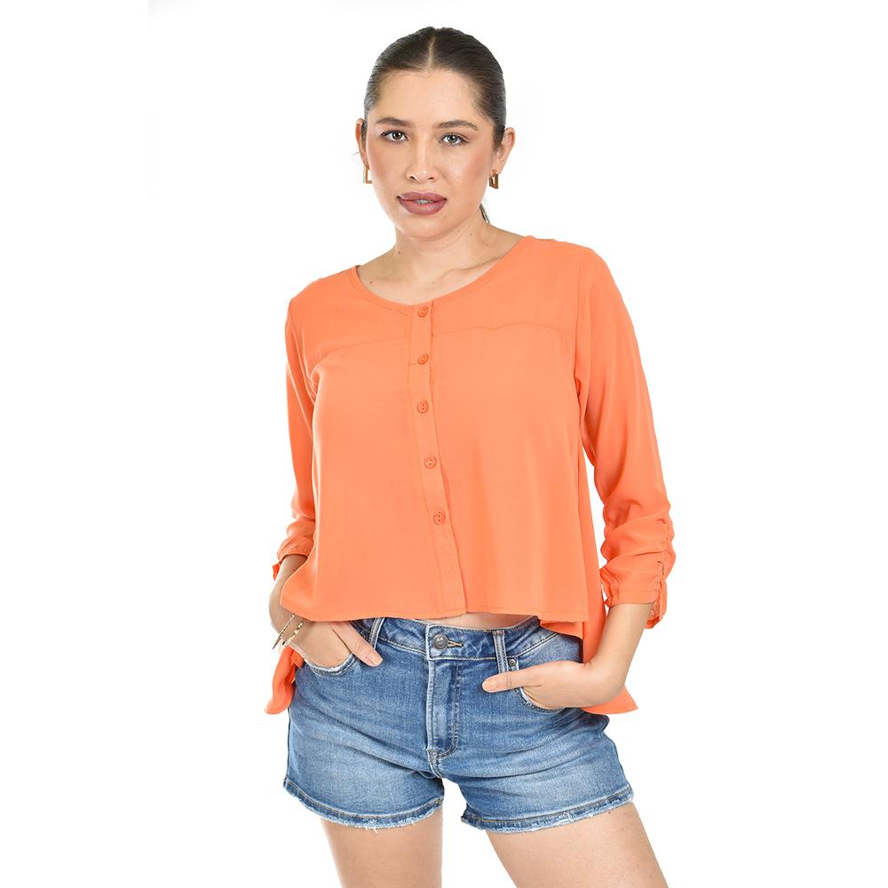 Blusa Con Abertura En Espalda Roman Fashion /juvenil, 8036 (naranja) Naranja