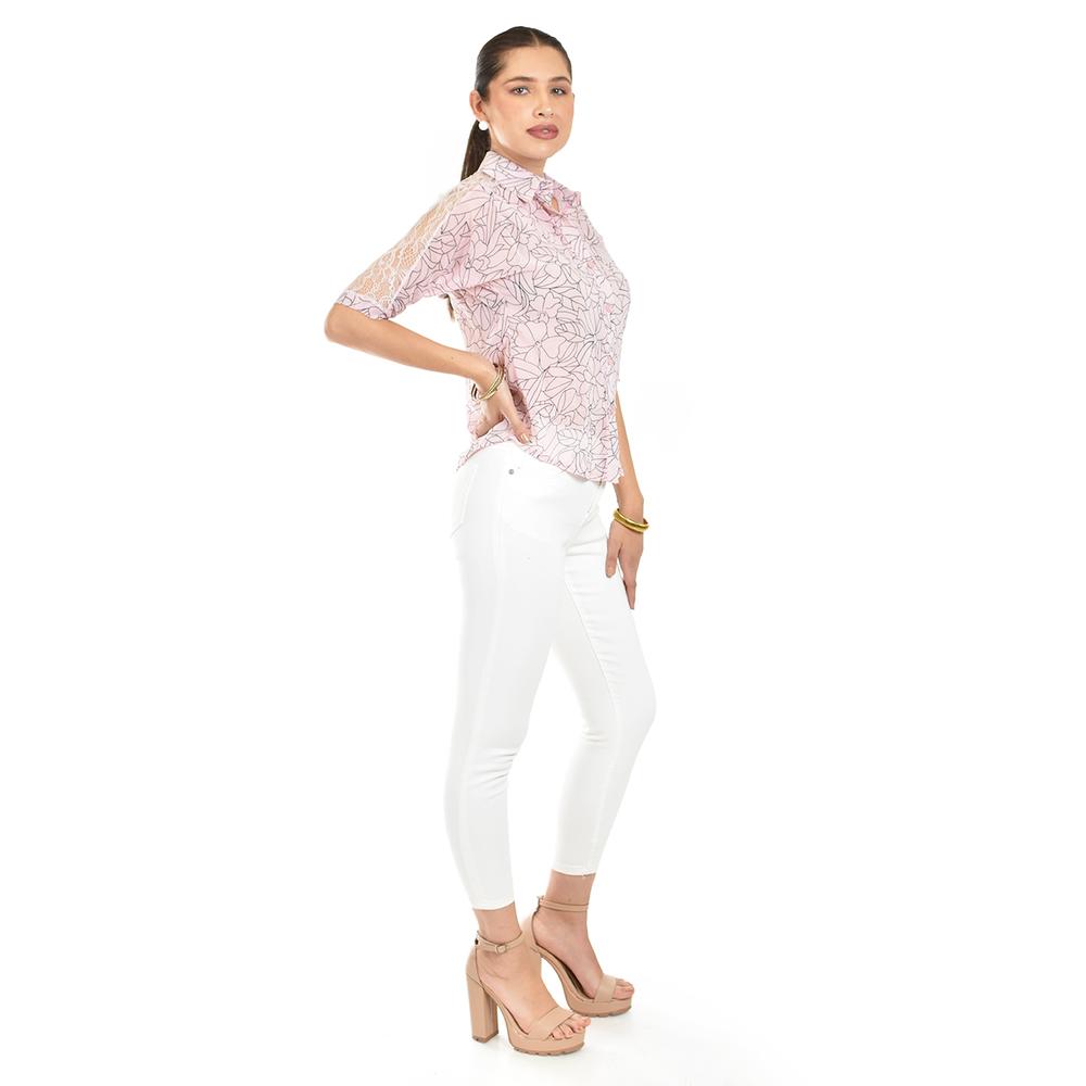 Foto 2 | Blusa Transparente Con Encanje Roman Fashion /juvenil, 8042 (rosa) Rosa