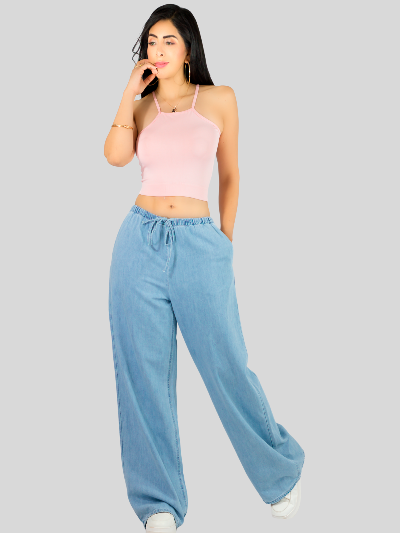 Foto 2 | Set De 3 Crop Top De Mujer Top-09-px3 Negro, Rosa Y Marino  Deportivo O Casual