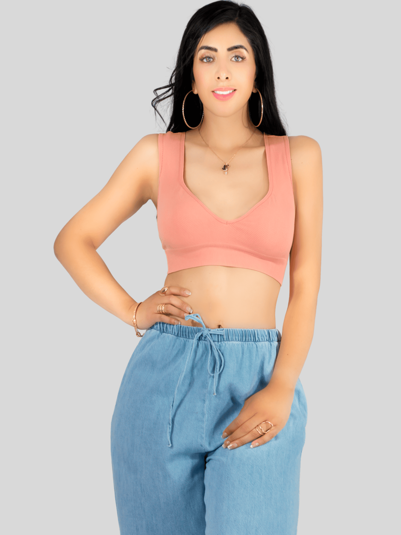 Foto 5 pulgar | Set De 2 Top De Mujer Top-1024 Set De 2 Colores Para Uso Deportivo O Casual Tela Stretch