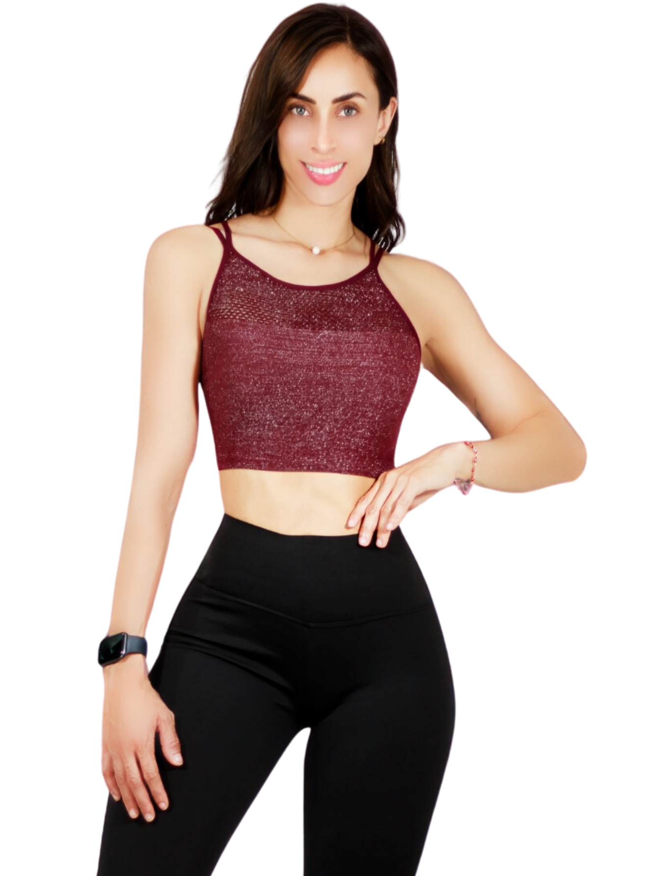 Tops Mujer Deportivo O Casual Blusa Top-1021 Vino Croptop Tirantes