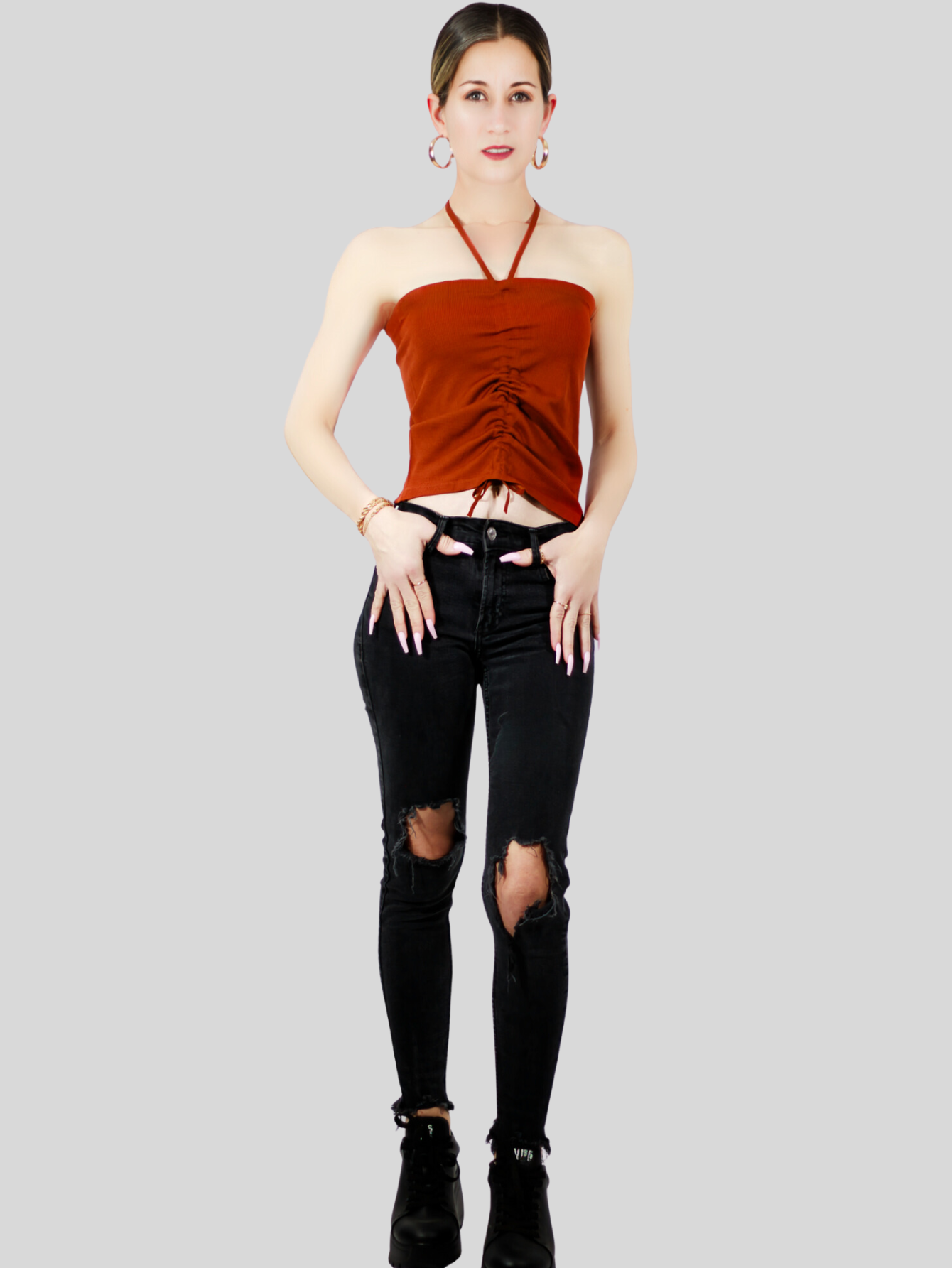 Foto 3 pulgar | Tops Mujer Deportivo O Casual Blusa Top-1016 Shedron Croptop Tirantes
