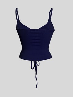Foto 3 | Tops Mujer Deportivo O Casual Blusa Top-06 Azul Marino Croptop Tirantes