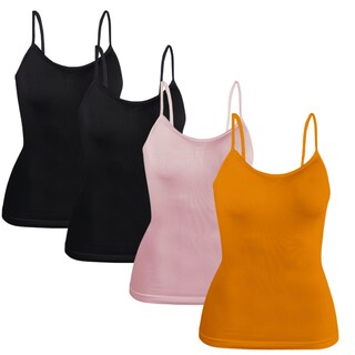 Foto 1 | Set 4 Blusas Mujer Tirantes Casual Blusa Bl-1005-px4 Variedad De Colores Crop Top Dama