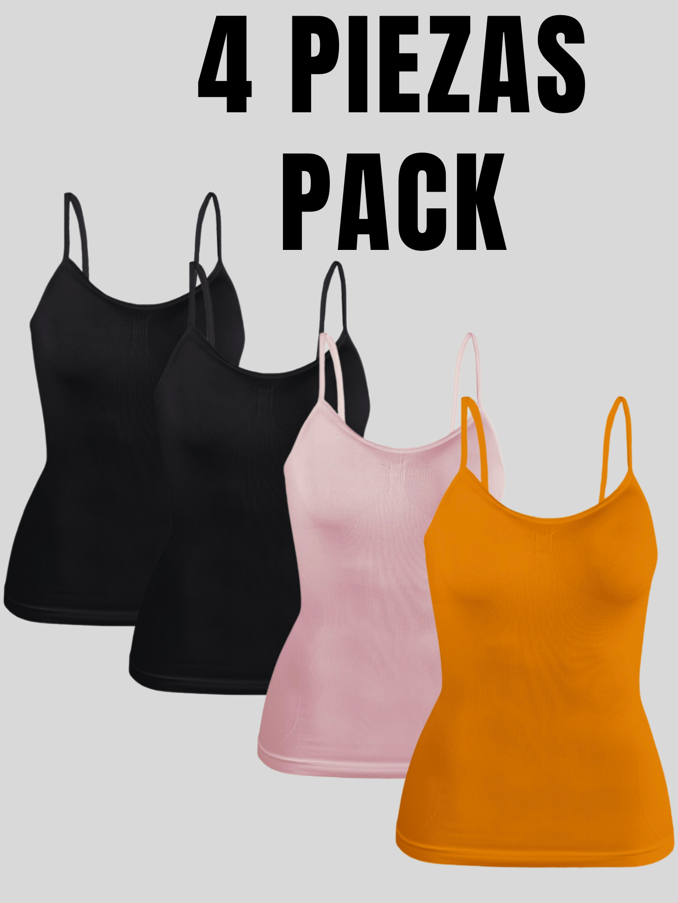Foto 6 pulgar | Set 4 Blusas Mujer Tirantes Casual Blusa Bl-1005-px4 Variedad De Colores Crop Top Dama