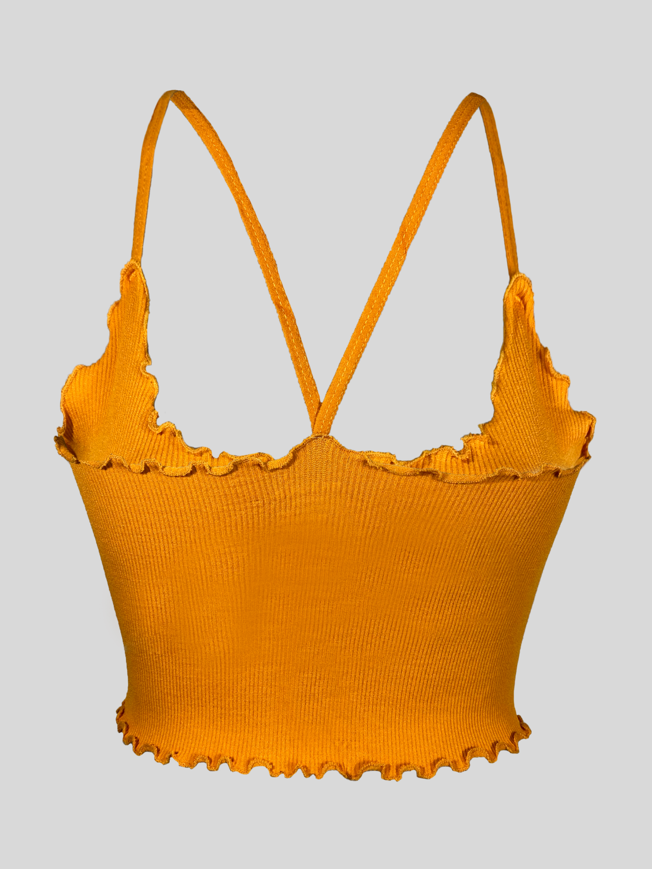 Foto 4 pulgar | Tops Mujer Deportivo O Casual Blusa Top-03 Mostaza Croptop Tirantes