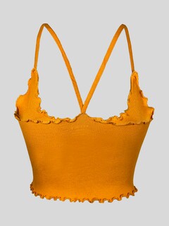 Foto 3 | Tops Mujer Deportivo O Casual Blusa Top-03 Mostaza Croptop Tirantes