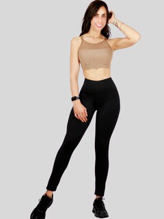 Foto 2 | Tops Mujer Deportivo O Casual Blusa Top-1021 Beige Croptop Tirantes