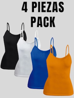 Foto 6 | Set 4 Blusas Mujer Tirantes Casual Blusa Bl-1005-px4 Variedad De Colores Crop Top Dama