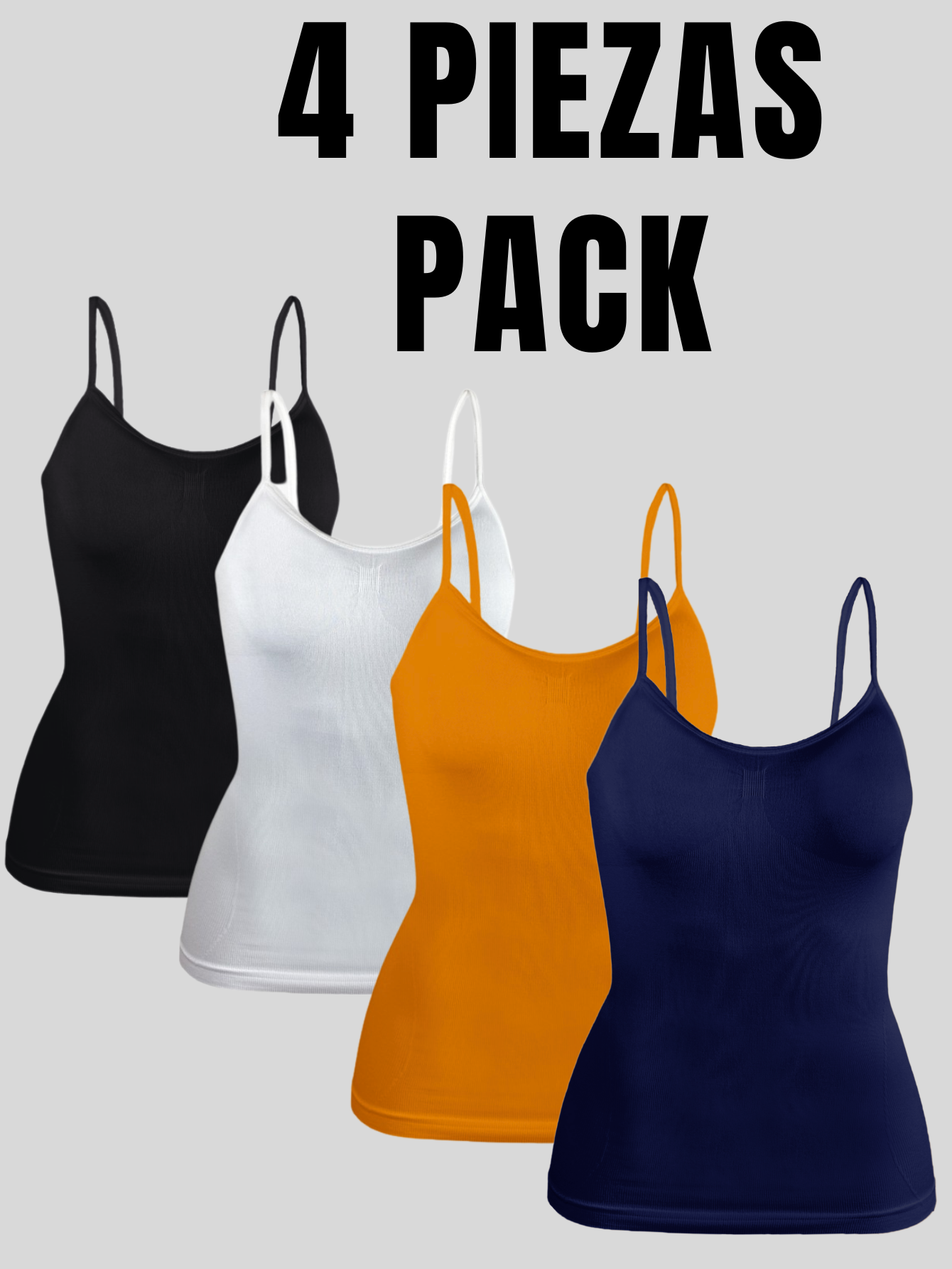 Foto 7 pulgar | Set 4 Blusas Mujer Tirantes Casual Blusa Bl-1005-px4 Variedad De Colores Crop Top Dama