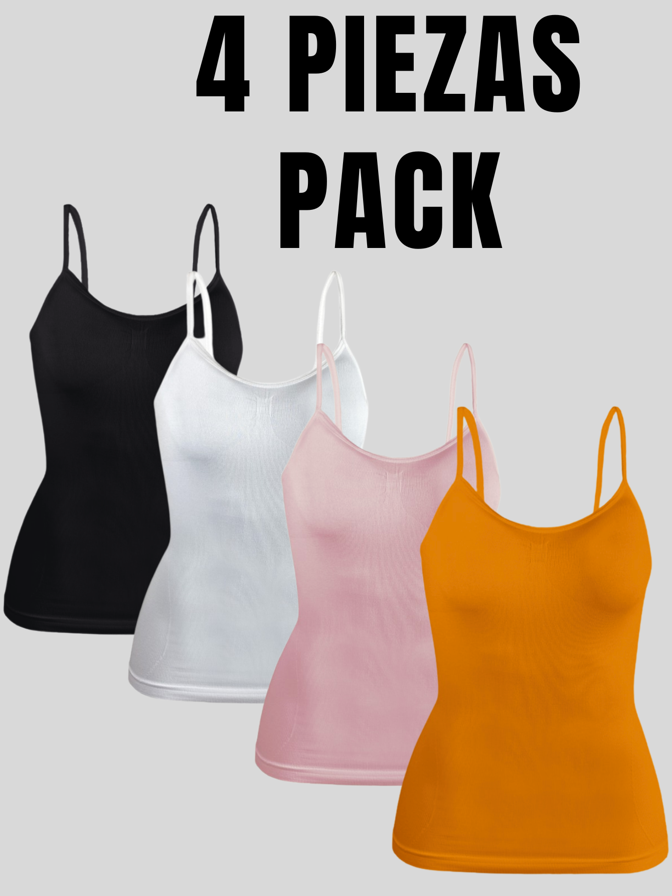 Foto 7 pulgar | Set 4 Blusas Mujer Tirantes Casual Blusa Bl-1005-px4 Variedad De Colores Crop Top Dama