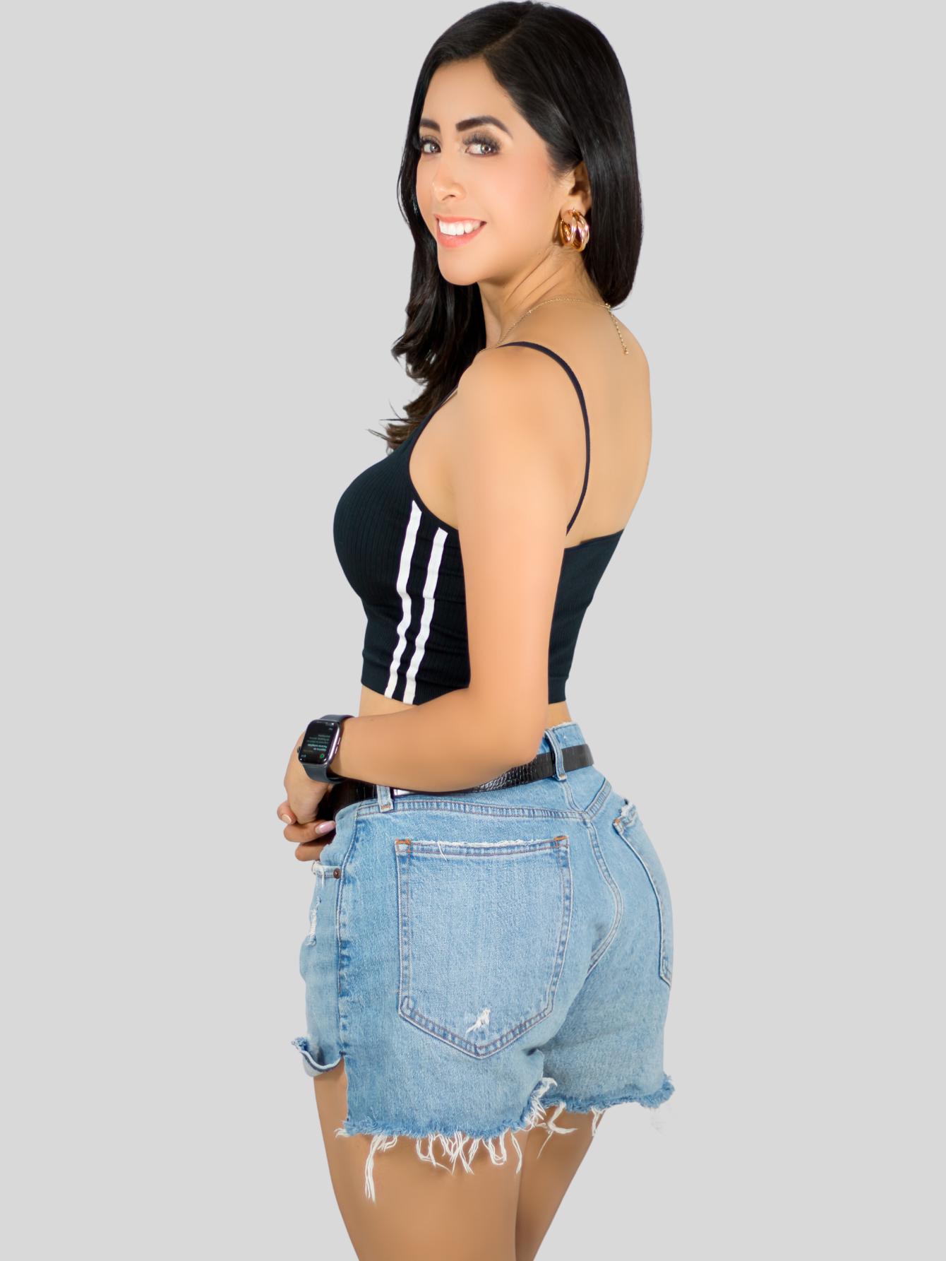 Foto 4 pulgar | Tops Mujer Deportivo O Casual Blusa Top-1022 Negro Croptop Tirantes