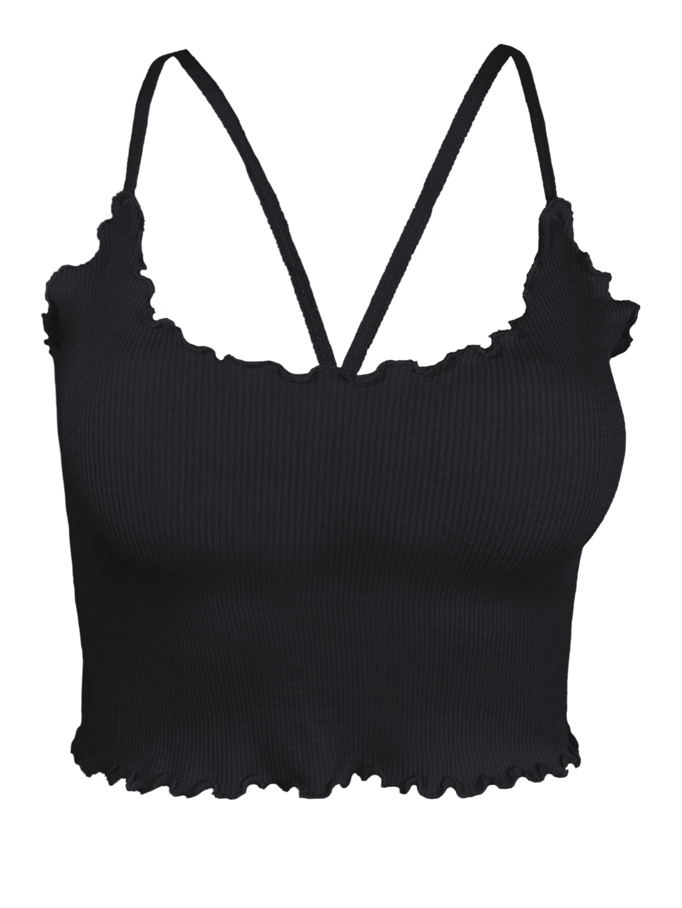 Tops Mujer Deportivo O Casual Blusa Top-03 Negro Croptop Tirantes