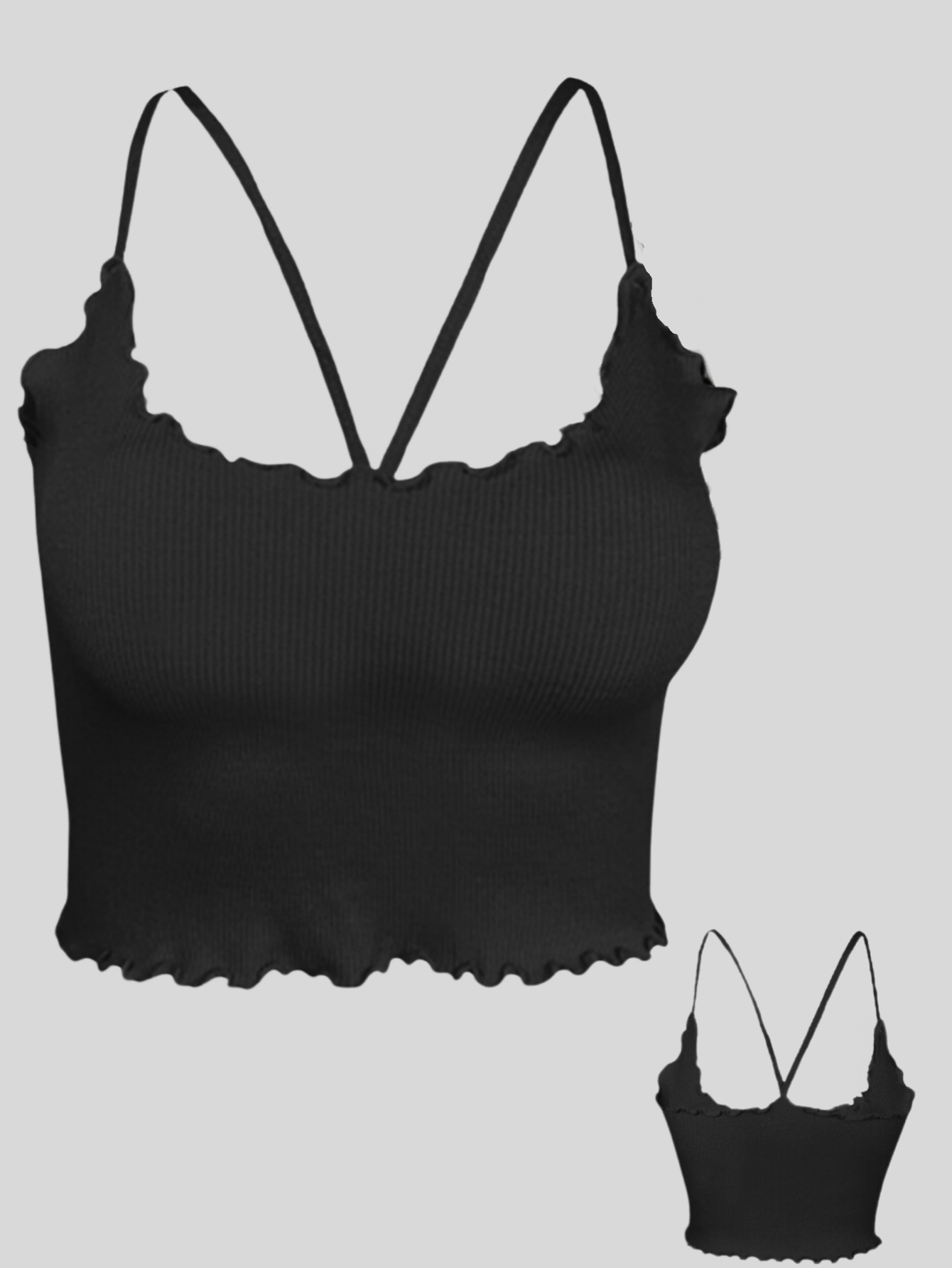 Foto 3 pulgar | Tops Mujer Deportivo O Casual Blusa Top-03 Negro Croptop Tirantes