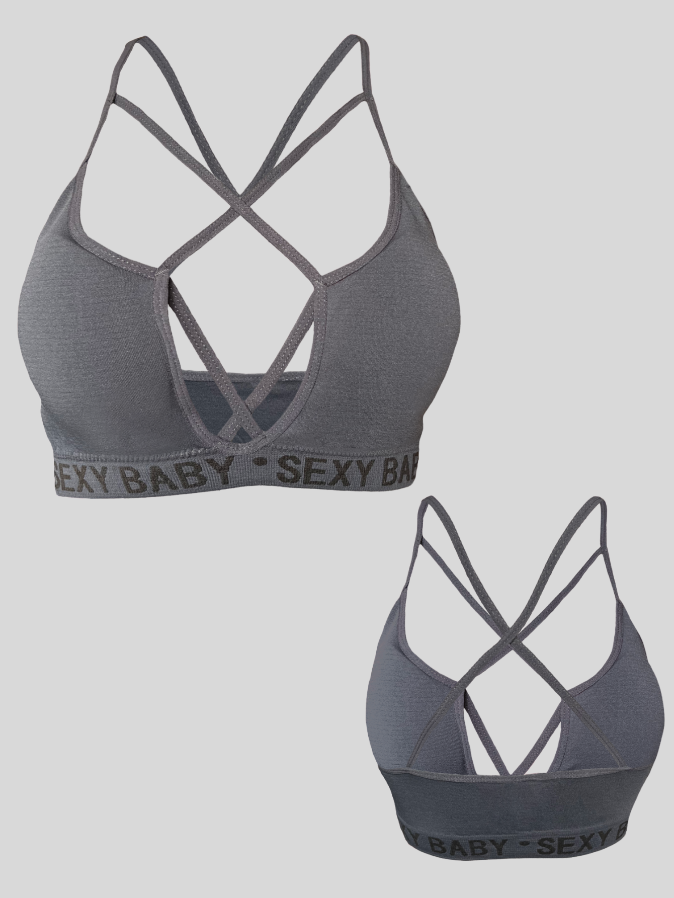 Foto 6 pulgar | Tops Mujer Deportivo O Casual Blusa Top-1019 Gris Croptop Tirantes