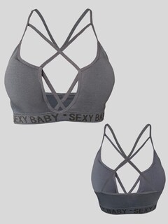 Foto 5 | Tops Mujer Deportivo O Casual Blusa Top-1019 Gris Croptop Tirantes