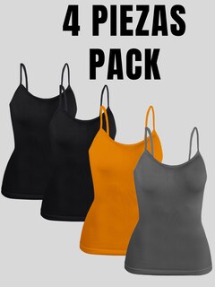 Foto 5 | Set 4 Blusas Mujer Tirantes Casual Blusa Bl-1005-px4 Variedad De Colores Crop Top Dama