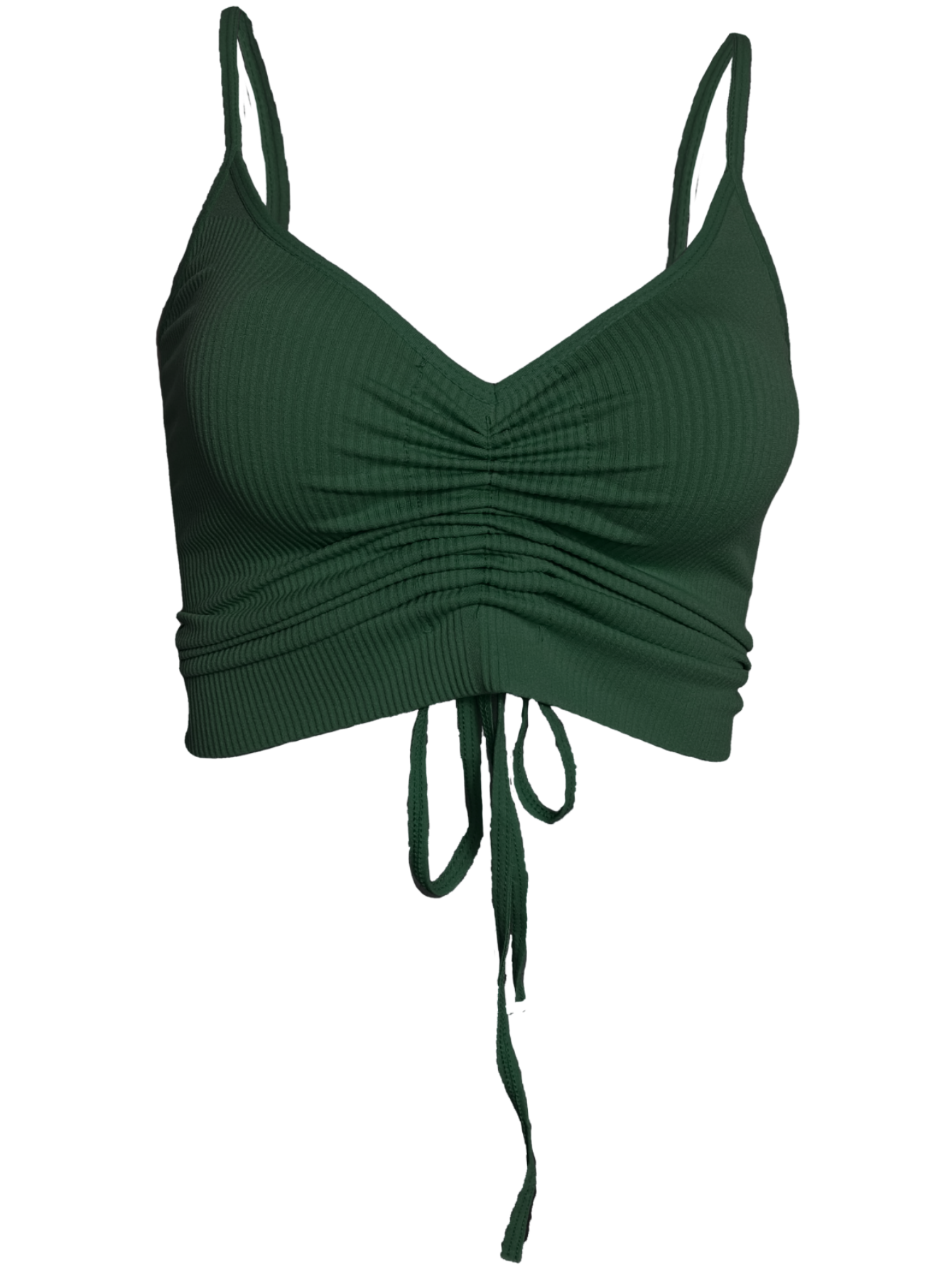 Tops Mujer Deportivo O Casual Blusa Top-06 Verde Oscuro Croptop Tirantes