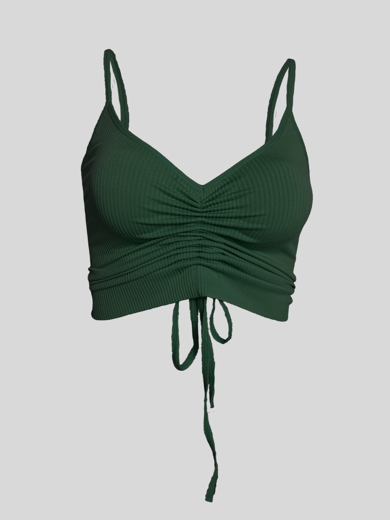 Foto 5 pulgar | Tops Mujer Deportivo O Casual Blusa Top-06 Verde Oscuro Croptop Tirantes