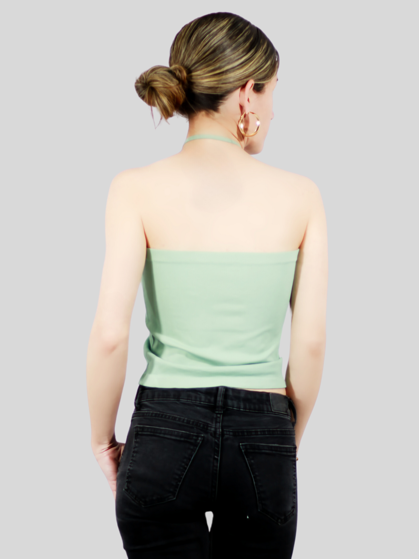 Foto 4 pulgar | Tops Mujer Deportivo O Casual Blusa Top-1016 Verde Lima Croptop Tirantes