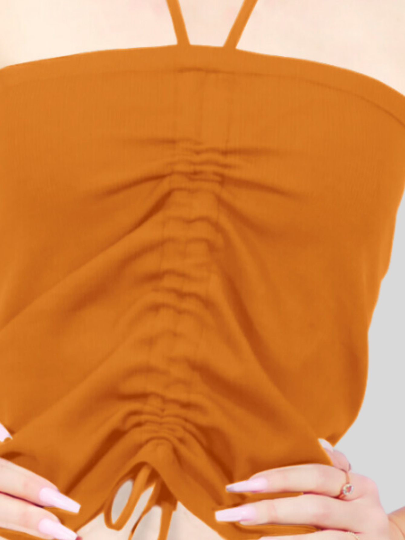 Foto 6 pulgar | Tops Mujer Deportivo O Casual Blusa Top-1016 Mostaza Croptop Tirantes